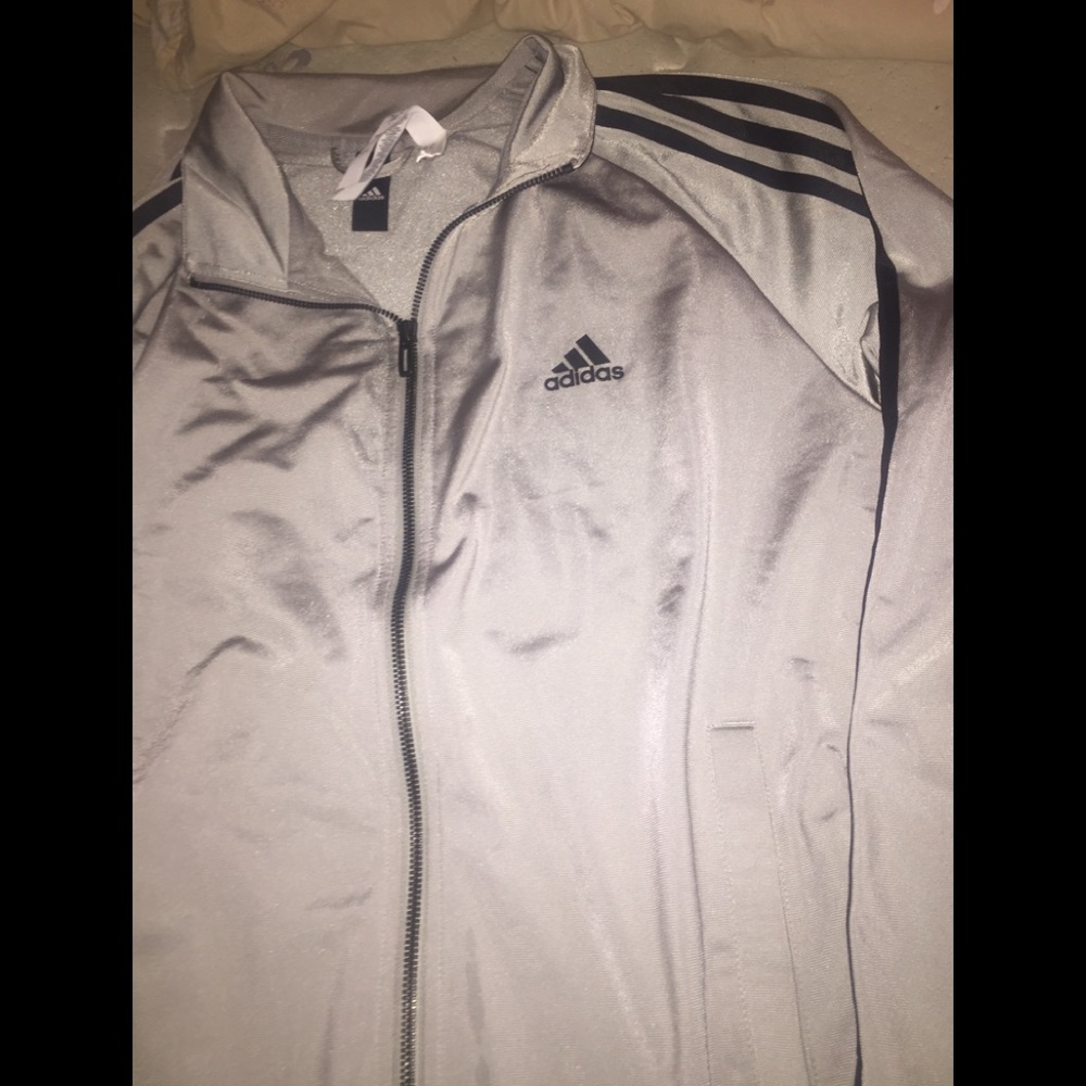 Grey and black Adidas Zip sweatshirt size M.